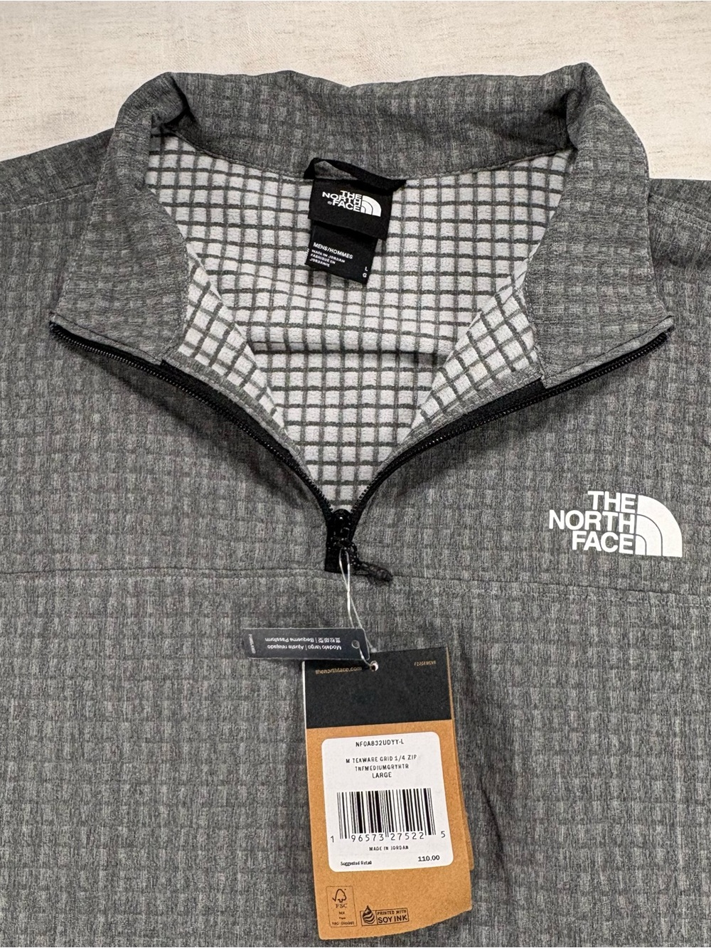 NWT The North Face Tekware Grid Matching Set 1/4 Zip & Pants Grey Large - Picture 2 of 10
